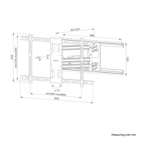 Стойка Neomounts Level-850 Wall Mount  - WL40S-850BL18