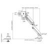 Стойка Neomounts Monitor arm 10-49" - gas spring - Topfix - 180°-stop - NM-D775BLACKPLUS