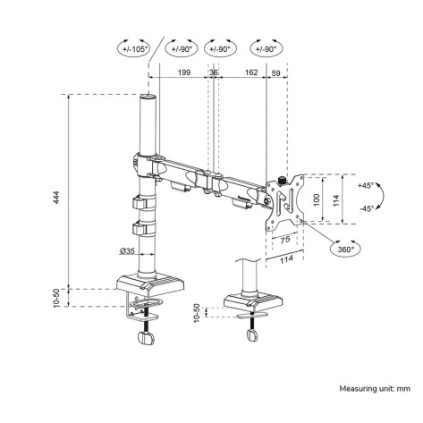 Стойка Neomounts Nero Single Flat Screen Desk Mount  - DS60-600BL1