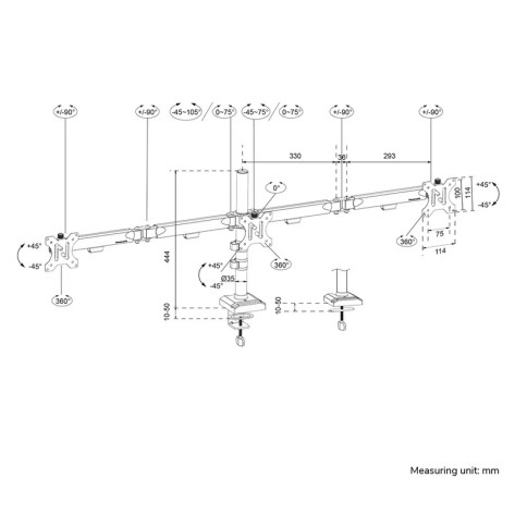 Стойка Neomounts Nero Triple Flat Screen Desk Mount  - DS60-600BL3