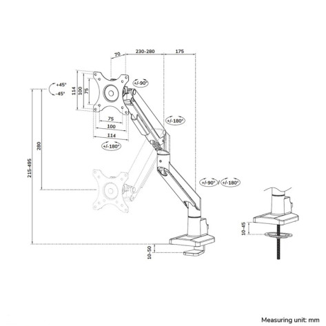 Стойка Neomounts Next Slim Desk Mount - DS70-250BL1