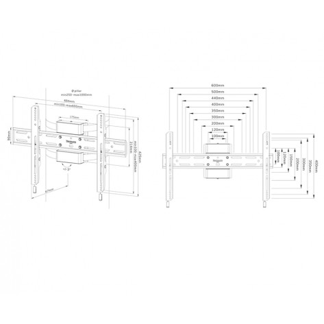 Стойка Neomounts Select Screen Pillar Mount  - WL30S-910BL16