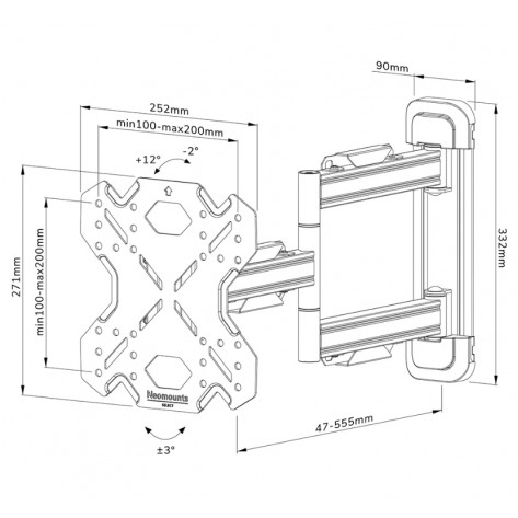 Стойка Neomounts Select Screen Wall Mount  - WL40S-850BL12