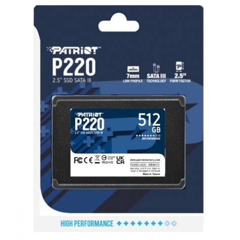Твърд диск Patriot P220 512GB SATA3 2.5 - P220S512G25