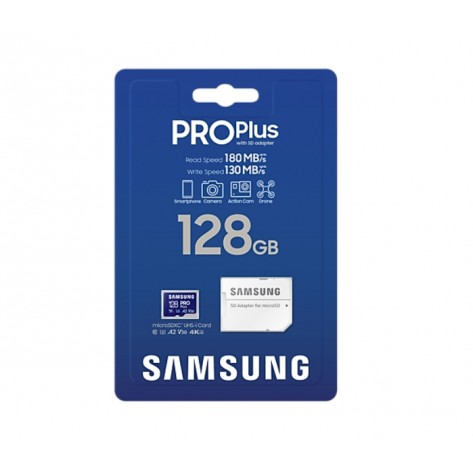 Памет Samsung 128GB micro SD Card PRO Plus with Adapter - MB-MD128SA/EU