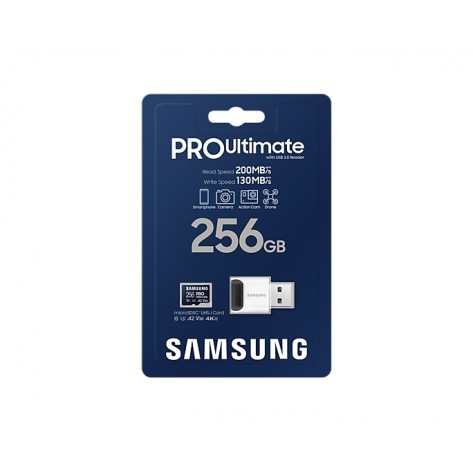 Памет Samsung 256GB micro SD Card PRO Ultimate with USB Reader  - MB-MY256SB/WW