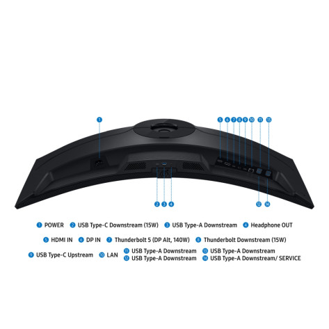 Монитор Samsung 40" 40H850 VA LED CURVED WUHD 5120 x 2160 144Hz 4ms USB-C LAN Thunderbolt 5.0 Speaker Black - LS40H850TAUXEN