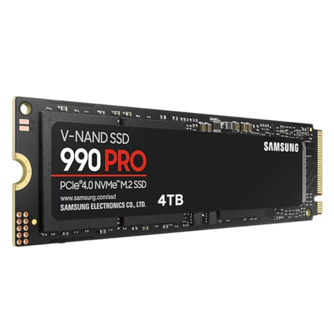Твърд диск Samsung SSD 990 PRO 4TB PCIe 4.0 NVMe 2.0 M.2 V-NAND 3-bit MLC - MZ-V9P4T0BW