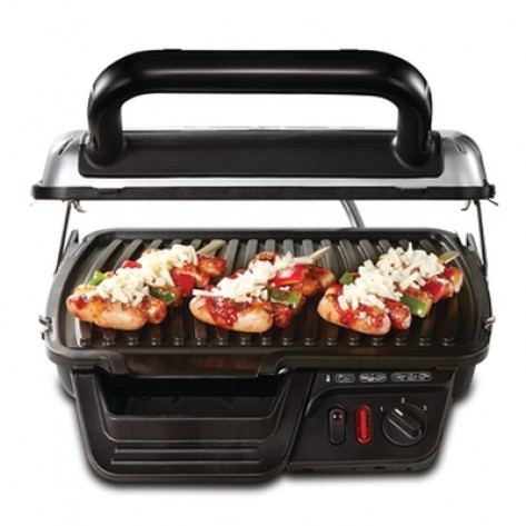 Барбекю Tefal GC306012 Grill 600 Comfort, 600cm2 cooking surface, 2000W, 3 cooking positions (grill, BBQ, oven), light indicator, adjusted thermostat, vertical storage, non-stick die-cast alum. plates, removable plates - GC306012