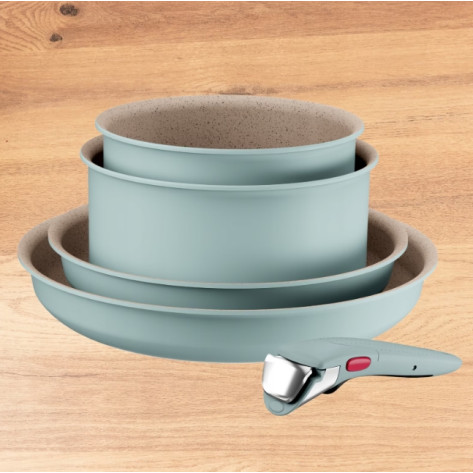 Комплект тигани и тенджери Tefal L8049502 Set 5Pcs Ing6 Harmony Eucal Fr - L8049502
