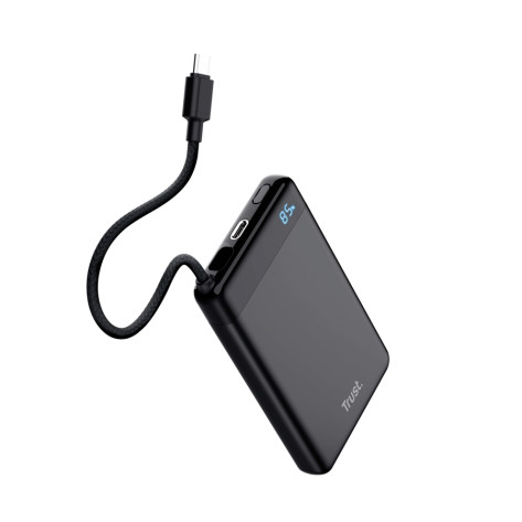 Външна батерия TRUST Fiera 10.000 Powerbank Fixed Cable - 25880