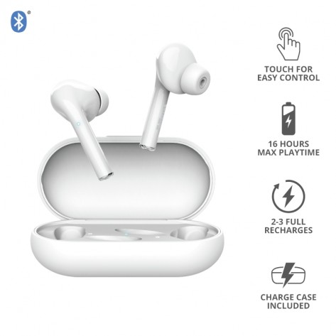 Слушалки TRUST Nika Touch Bluetooth Earphones White - 23705