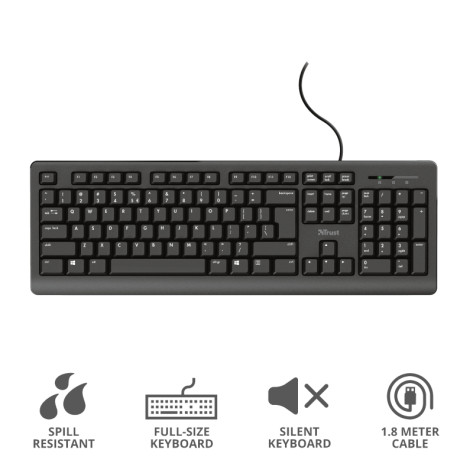 Клавиатура TRUST Primo Keyboard BG layout - 24343