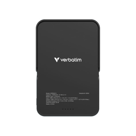 Външна батерия Verbatim Charge 'n' Go Power Bank with Stand Magnetic Wireless 10000mAh Black - 32264