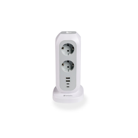 Разклонител Verbatim EUPT-01 EU Power Tower 11 AC with 2 x USB-C  - 49547