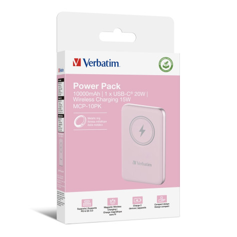 Външна батерия Verbatim MCP-10PK Power Pack 10000 mAh with UBS-C PD 20W  - 32248