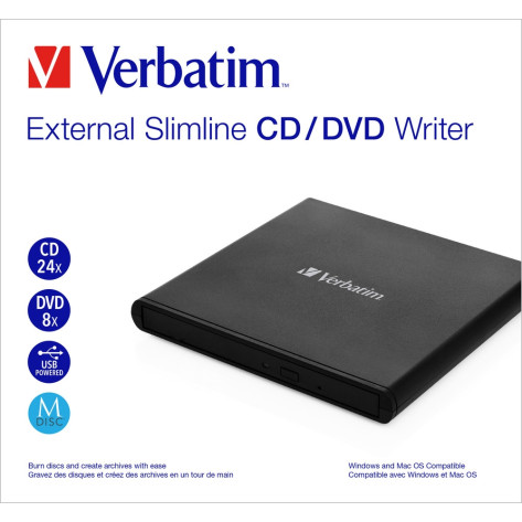 Оптично устройство Verbatim Mobile DVD ReWriter USB 2.0 Black  - 53504