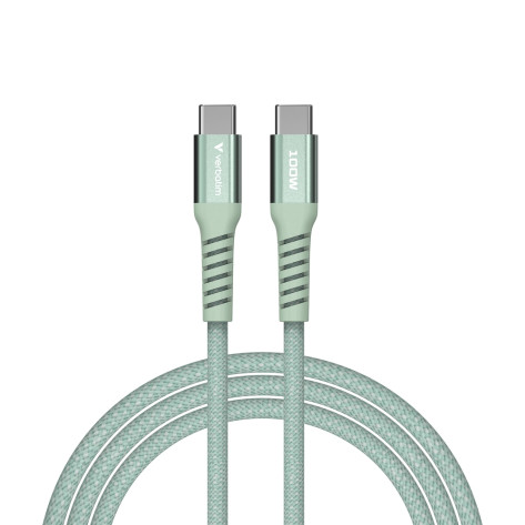 Кабел Verbatim Sync & Charge USB-C to USB-C 100W Magnetic 120 cm - Green - 31855