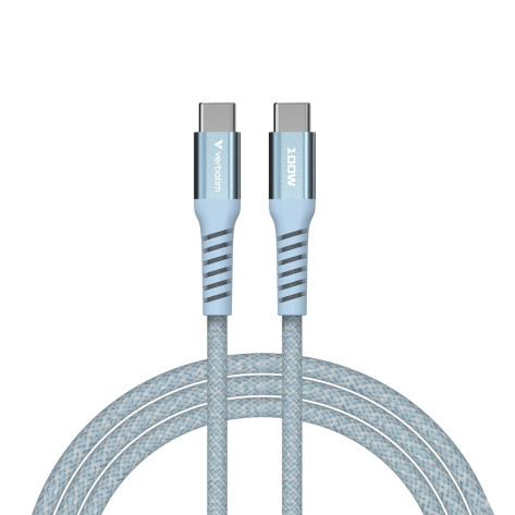 Кабел Verbatim Sync & Charge USB-C to USB-C 100W Magnetic 120 cm - Blue - 31856