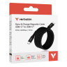 Кабел Verbatim Sync & Charge USB-C to USB-C 100W Magnetic 120 cm - Black - 31863