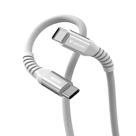 Кабел Verbatim Sync & Charge USB-C to USB-C 60W Magnetic 120 cm - Grey - 31850