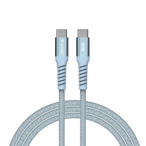 Кабел Verbatim Sync & Charge USB-C to USB-C 60W Magnetic 120 cm - Blue - 31852