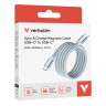 Кабел Verbatim Sync & Charge USB-C to USB-C 60W Magnetic 120 cm - Blue - 31852
