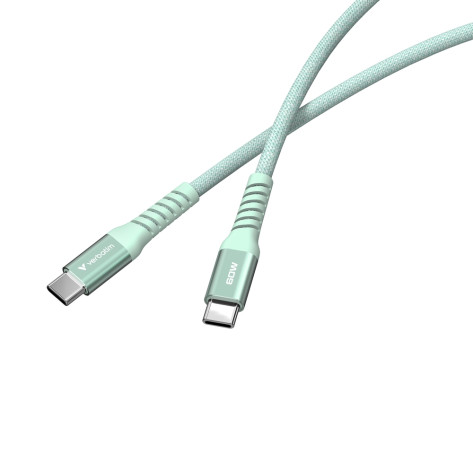 Кабел Verbatim Sync & Charge USB-C to USB-C 60W Magnetic 120 cm - Green - 31864