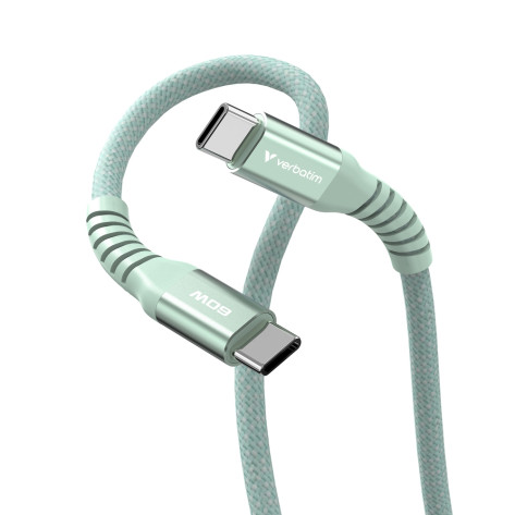 Кабел Verbatim Sync & Charge USB-C to USB-C 60W Magnetic 120 cm - Green - 31864