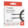 Кабел Verbatim Sync & Charge USB-C to Lightning 120 cm - 31844