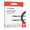 Кабел Verbatim Sync & Charge USB-C to USB-C 100W 120 cm - 31846