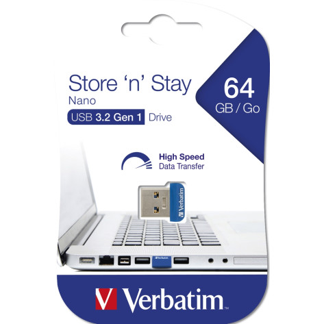 Памет Verbatim USB 3.0 Nano Store 'N' Stay 64GB - 98711