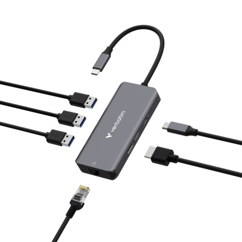 USB хъб Verbatim USB-C Essentials Multiport Hub 6 Port with RJ45 - 32157