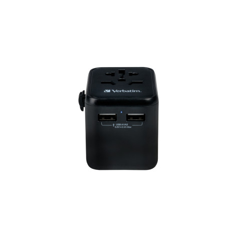 Адаптер Verbatim UTA-01 Universal Travel Adapter with 2 x USB-A ports - 49543