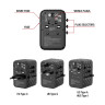 Адаптер Verbatim UTA-05 GaN III Universal Travel Adapter with 2 x USB-C PD 65W & QC 4+  - 32120
