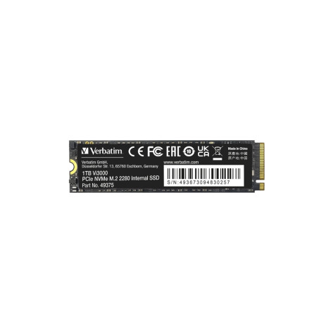 Твърд диск Verbatim Vi3000 Internal PCIe NVMe M.2 SSD 1TB - 49375