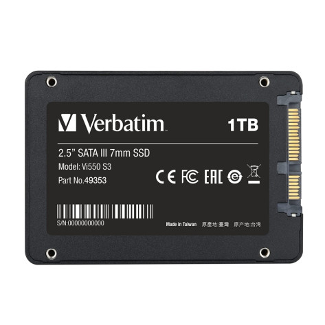Твърд диск Verbatim Vi550 S3 2.5" SATA III 7mm SSD 1TB - 49353