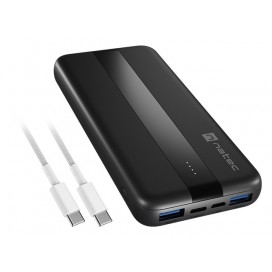 Natec Powerbank Trevi Slim Q V2 10000MAh 2X USB-A 18W + 1X USB-C 20W + USB-C - USB0-C CABLE Natec Powerbank Trevi Slim Q V2 10000MAh 2X USB-A 18W + 1X USB-C 20W + USB-C - USB0-C CABLE