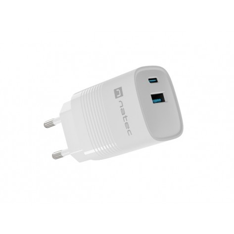 Адаптер Natec USB Charger  Ribera Gan 1X USB-A + 1X USB-C 30W - NUC-2140