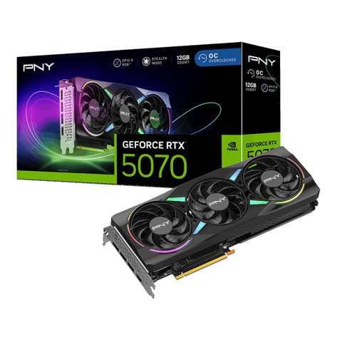 Видео карта PNY GeForce RTX 5070 12GB GDDR7 OC EPIC-X RGB Triple Fan - VCG507012TFXXPB1-O