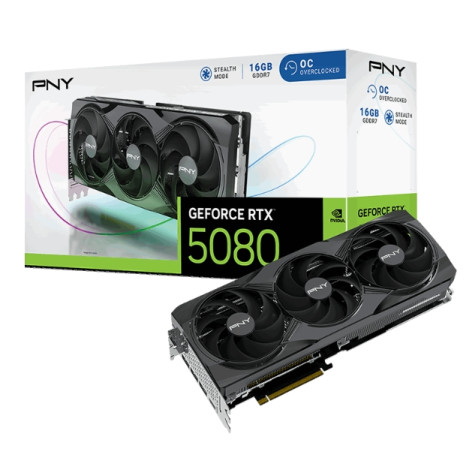 Видео карта PNY GeForce RTX 5080 16GB Triple Fan OC - VCG508016TFXPB1-O