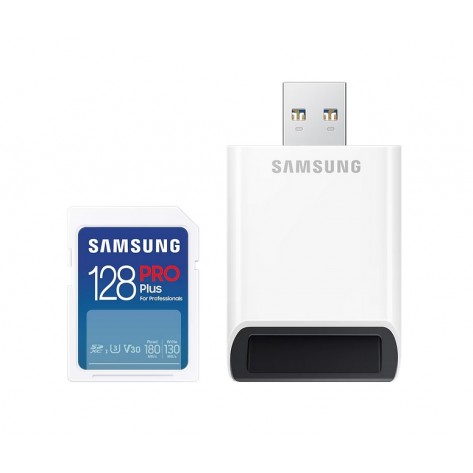 Памет Samsung 128GB SD Card PRO Plus with USB Reader - MB-SD128SB/WW