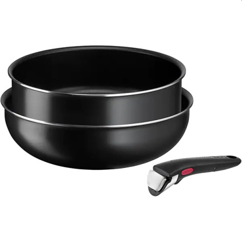Комплект тигани и тенджери Tefal L1539153 Easy Cook & Clean wok26 + stp24 + handle - L1539153