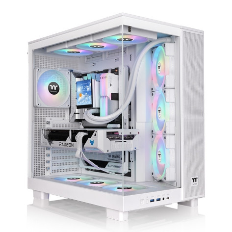 Кутия за компютър Thermaltake View 380 XL TG ARGB Snow + Thermaltake CT120 EX Reverse ARGB Sync PC Cooling Fan 3 Pack Magnetic Connect White - CA-11E-00M6WN-00_CL-F194-PL12SW-A