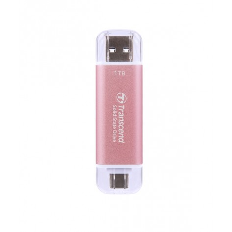 Твърд диск Transcend 1TB, USB External SSD, ESD310P, USB 10Gbps, Type C/A, Pink - TS1TESD310P