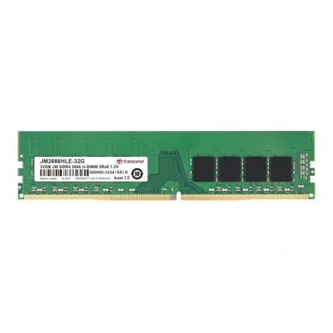 Памет Transcend 32GB JM DDR4 2666Mhz U-DIMM 2Rx8 2Gx8 CL19 1.2V - JM2666HLE-32G