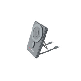 Външна батерия Verbatim Charge 'n' Go 2C Power Bank Magnetic Wireless 5000mAh with 2 USB-C Cables & Stand Grey - 32251