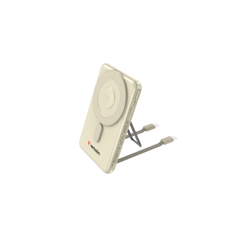 Външна батерия Verbatim Charge 'n' Go 2C Power Bank Magnetic Wireless 5000mAh with 2 USB-C Cables & Stand Gold - 32253