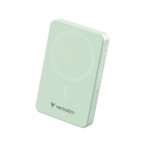 Външна батерия Verbatim Charge 'n' Go Essentials Power Bank Magnetic Wireless 10000mAh Green - 32228