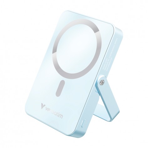Външна батерия Verbatim Charge 'n' Go Power Bank with Stand Magnetic Wireless 10000mAh Blue - 32266
